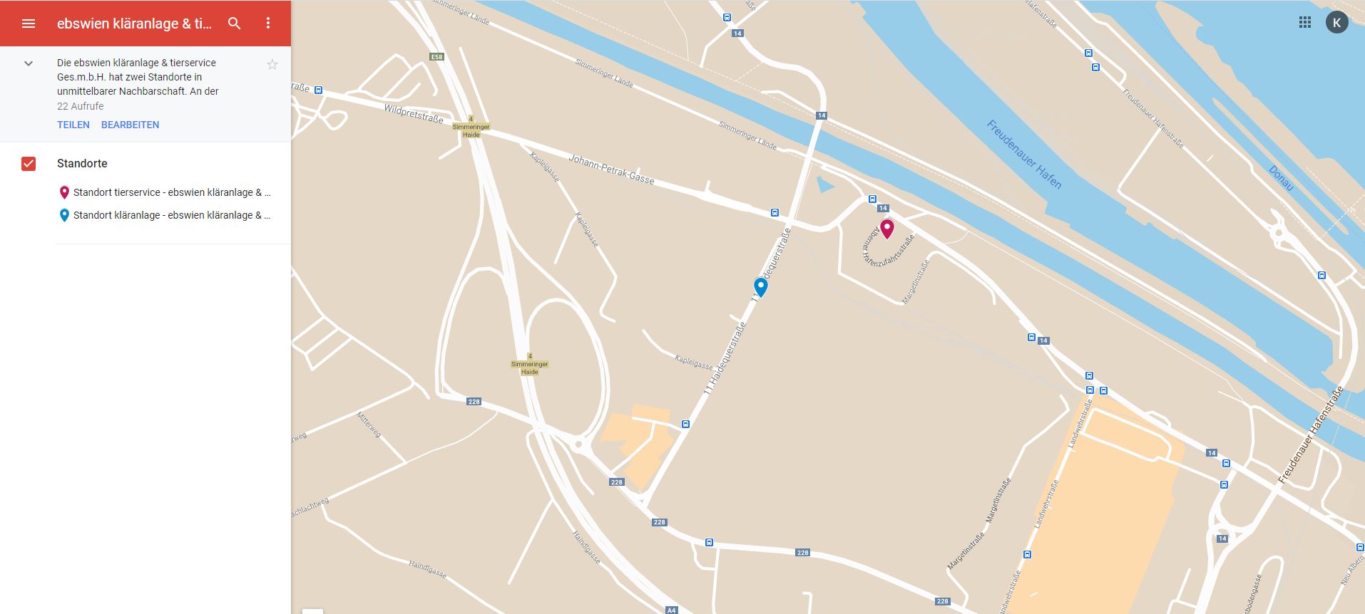 Bild der Google-Maps-Übersichtskarte zur optimalen Planung der Anreise zur ebswien. Das Bild ist auf Google-Maps verlinkt.